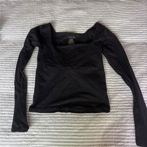 Free People Black Long Sleeve Top